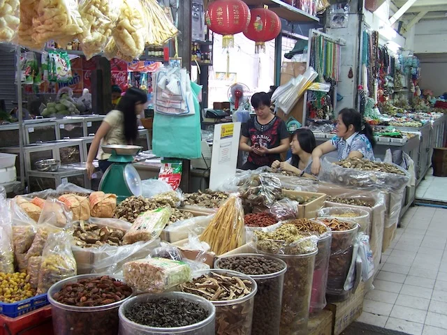 A stall in Bangkok’s Chinatown selling dried goods