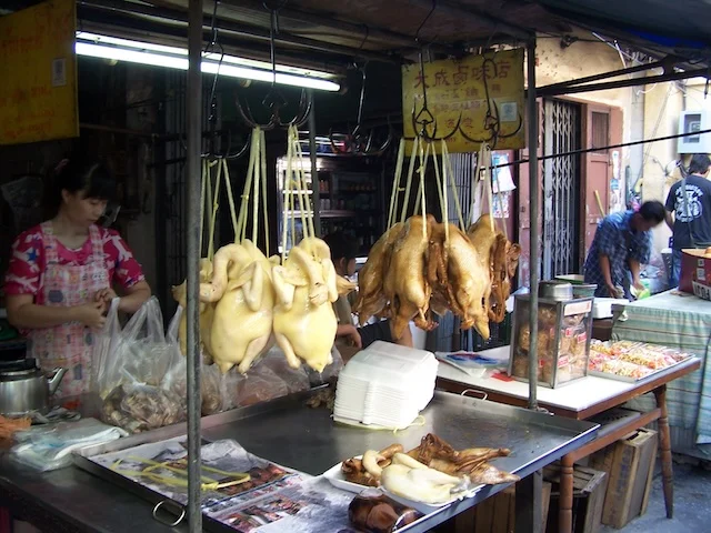 Bangkok Chinatown stall selling ducks