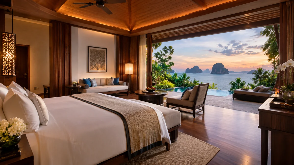 Krabi luxury hotel room with private pool and sea view